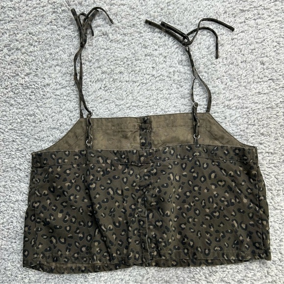 Abercrombie and Fitch Top Womens Small Spaghetti Strap Tank Cropped Animal Print - Picture 3 of 5